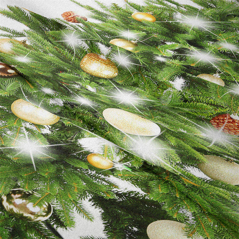 Aperturee - Glitter Bauble Pinetree Christmas Tapestry Wall Deco