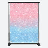 Aperturee - Glitter Blue Pink Sequins Simple Birthday Backdrop