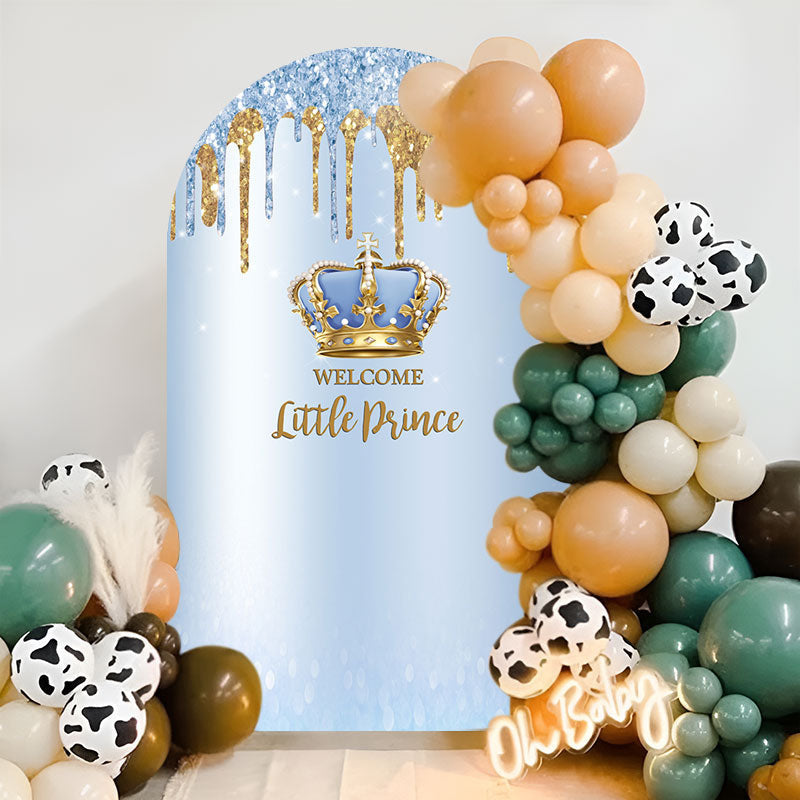 Aperturee - Glitter Blue Prince Baby Shower Party Arch Backdrop