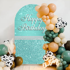 Aperturee - Glitter Diamond Happy Birthday Party Single Arch Backdrop