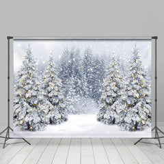 Aperturee - Glitter Light Snow Forest Bokeh Winter Backdrop
