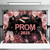 Aperturee - Glitter Pink Balloons Girls Graduation Prom Backdrop