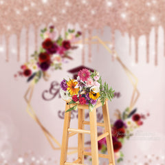Aperturee - Glitter Pink Floral Bokeh Grad Backdrop For Photo