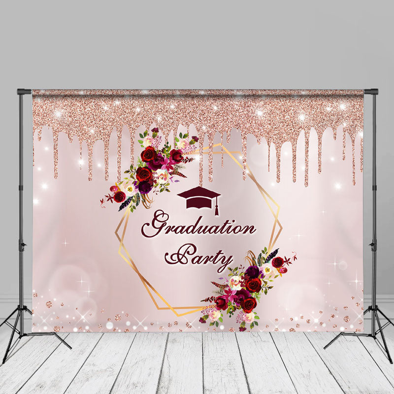 Aperturee - Glitter Pink Floral Bokeh Grad Backdrop For Photo
