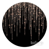 Aperturee Glitter Rose Gold Black Happy Birthday Circle Backdrop
