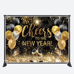 Aperturee - Glitter Sparkle Cheers To The New Year Backdrop