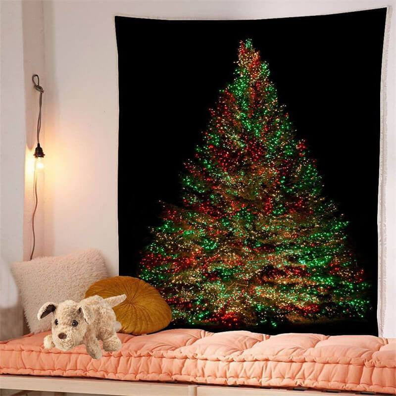 Aperturee - Glitter Tree Still Life Christmas Holiday Wall Tapestry