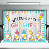 Aperturee - Gnomies Green Wooden Welcome Back To School Backdrop