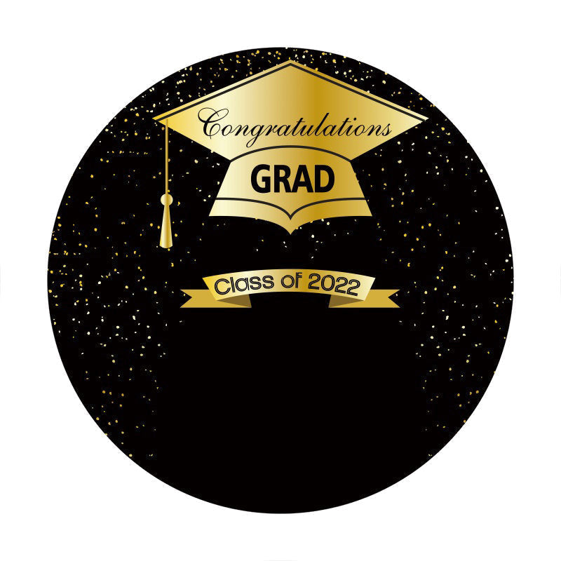 Aperturee - Gold And Black Round Class Of 2022 Backdrops