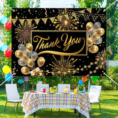 Aperturee - Gold Black Flags Teacher Appreciation Week Backdrop