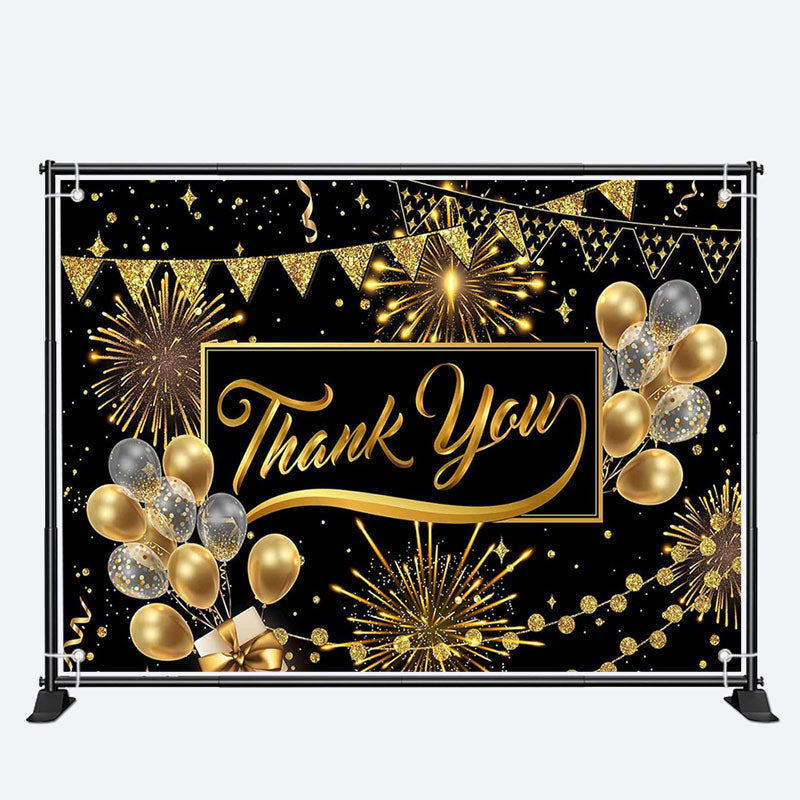 Aperturee - Gold Black Flags Teacher Appreciation Week Backdrop