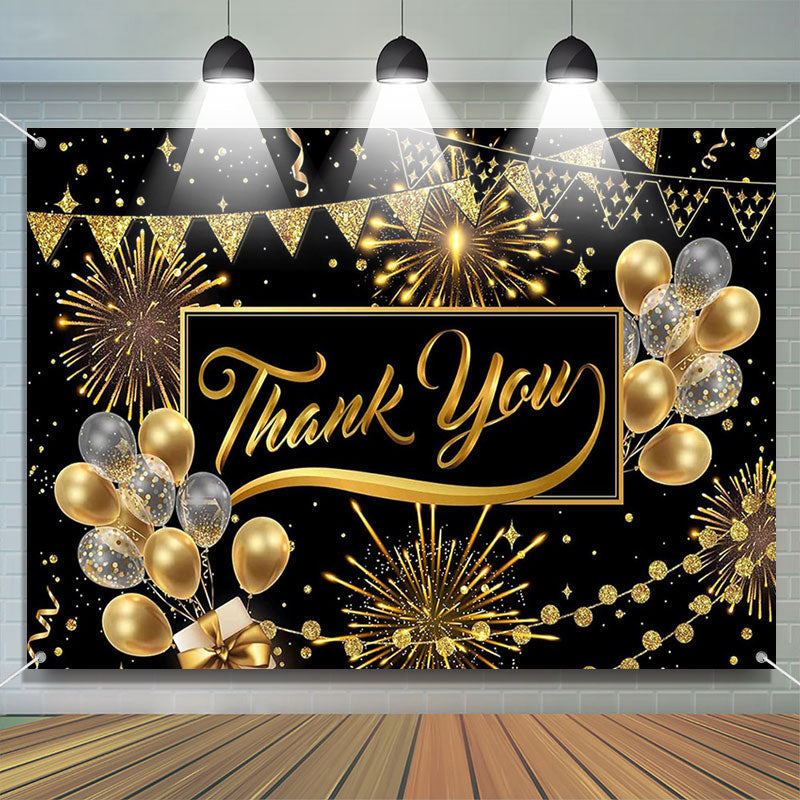 Aperturee - Gold Black Flags Teacher Appreciation Week Backdrop