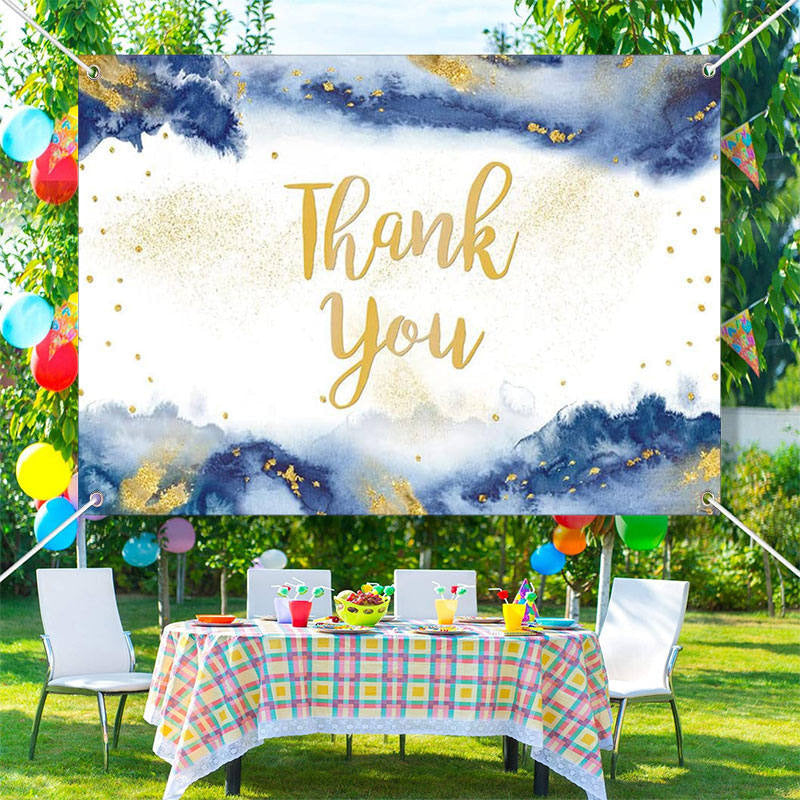 Aperturee - Gold Blue Ink Teacher Appreciation Week Backdrop