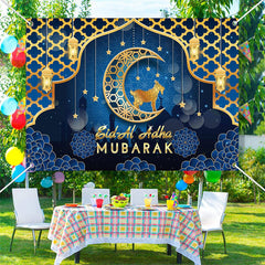 Aperturee - Gold Carved Moon Goat Mandala Eid Mubarak Backdrop