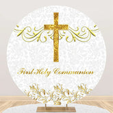 Aperturee - Gold Cross First Holy Communion Baptism Backdrop
