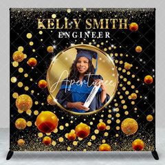 Aperturee - Gold Dots Custom Photo Graduation Party Backdrop