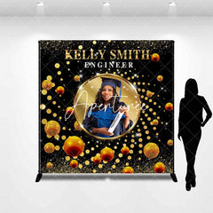 Aperturee - Gold Dots Custom Photo Graduation Party Backdrop