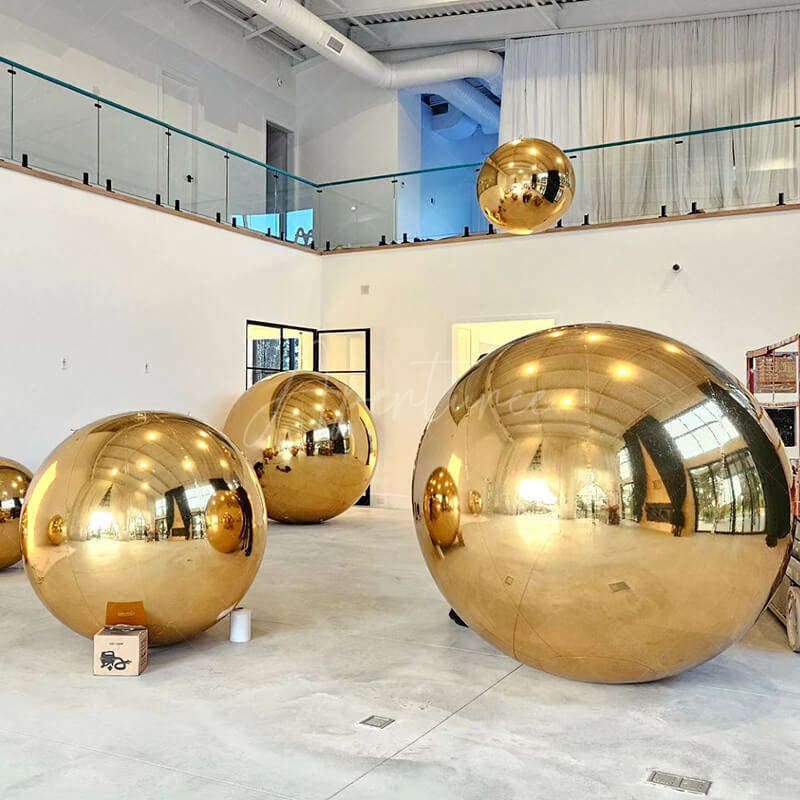 Aperturee - Gold Giant Inflatable Mirror Ball Reflective Ball