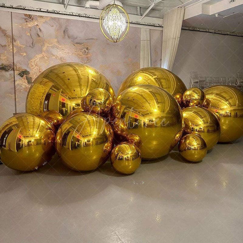 Aperturee - Gold Giant Inflatable Mirror Ball Reflective Ball
