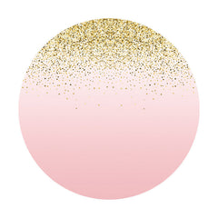 Aperturee - Gold Glitter And Pink Round Birthday Backdrop