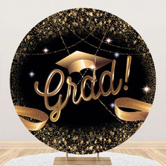 Aperturee - Gold Glitter Grad Circle Graduation Backdrops For Party