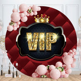 Aperturee - Gold Glitter Vip Red Circle Birthday Party Backdrop