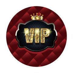 Aperturee - Gold Glitter Vip Red Circle Birthday Party Backdrop