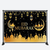 Aperturee - Gold Moon Palace Lantern Galaxy Eid Mubarak Backdrop