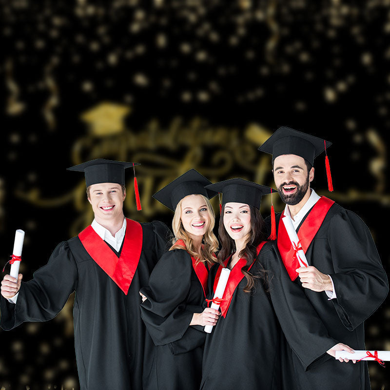 Aperturee - Gold Ribbon Congratutaions Grad Photo Backdrop
