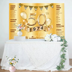 Aperturee - Golden Balloon legend Happy 50th Birthday Backdrop