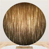 Aperturee Golden Bright Glitter Round Black Birthday Backdrop