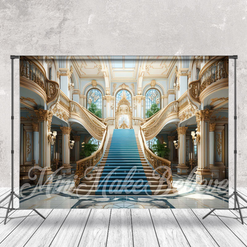 Aperturee - Golden Carving Palace Stairs Architecture Backdrop