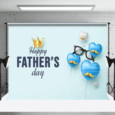 Aperturee - Golden Crown Blue Love Glasses Fathers Day Backdrop