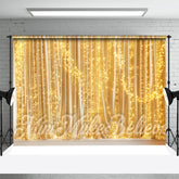 Aperturee - Golden Glitter Curtain Light Backdrop For Cake Smash