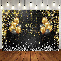 Aperturee - Golden Glitter String Balloon Birthday Backdrop
