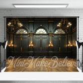 Aperturee - Golden Pattern Light Black Photo Retro Wall Backdrop