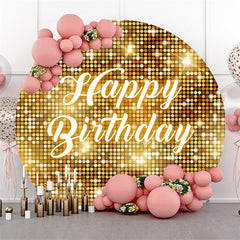 Aperturee - Golden Sparkling Sequin Round Birthday Backdrop