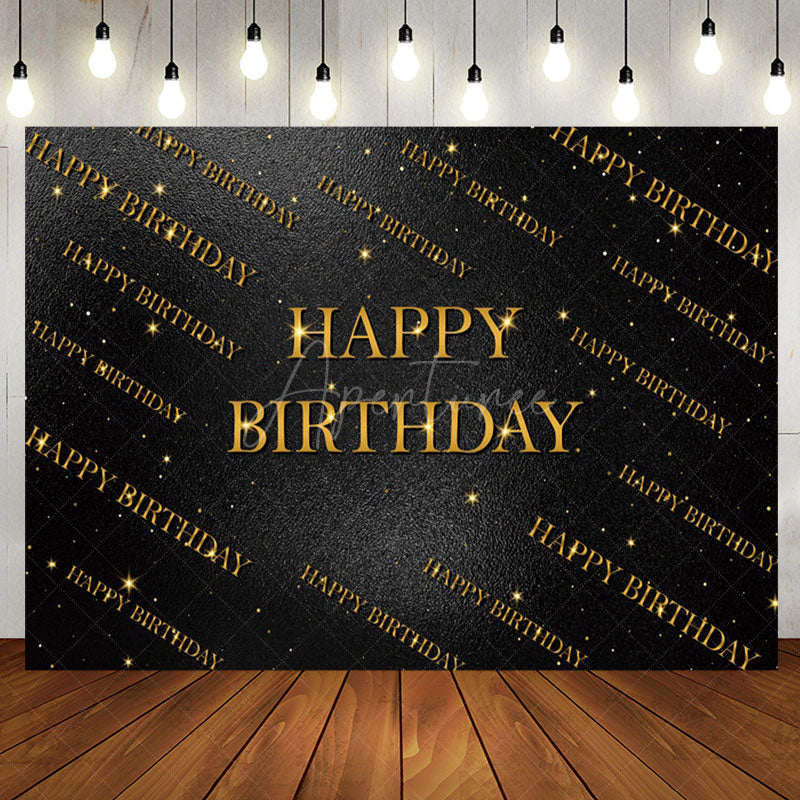 Aperturee - Golden Step And Repeat Black Wall Birthday Backdrop