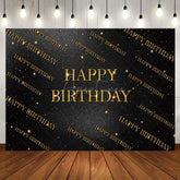 Aperturee - Golden Step And Repeat Black Wall Birthday Backdrop