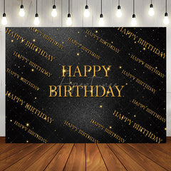 Aperturee - Golden Step And Repeat Black Wall Birthday Backdrop