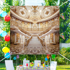 Aperturee - Gorgeous Golden Palace Photo Architecture Backdrop
