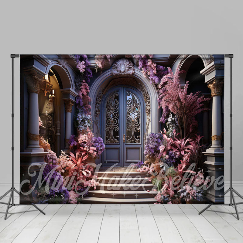Aperturee - Gorgeous Palace Door Pink Trees Flower Backdrop