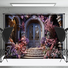 Aperturee - Gorgeous Palace Door Pink Trees Flower Backdrop