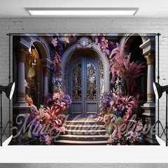 Aperturee - Gorgeous Palace Door Pink Trees Flower Backdrop