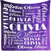 Aperturee - Gradation Purple White Text Customized Name Blanket