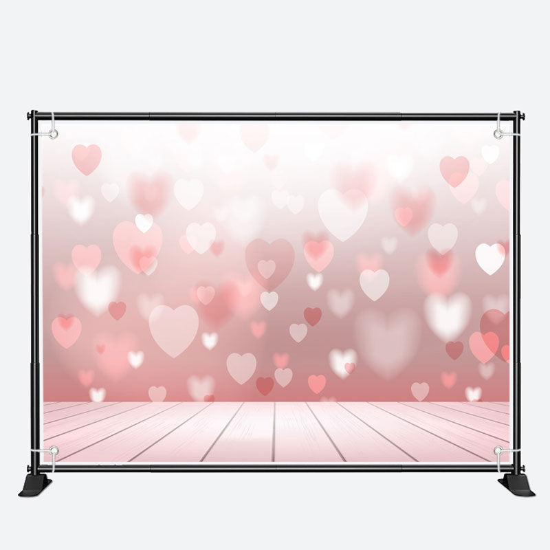 Aperturee - Gradient Pink White Heart Valentines Day Backdrop