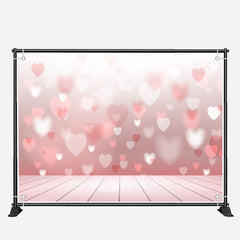 Aperturee - Gradient Pink White Heart Valentines Day Backdrop