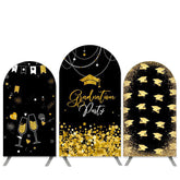 Aperturee Graduation Theme Gold Glitter Black Party Arch Backdrop Kit