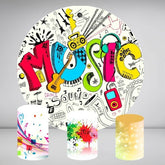 Aperturee Graffiti Abstract Music Round Birthday Party Backdrop Kit