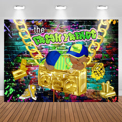 Aperturee - Graffiti Wall With Goden Themed Baby Shower Backdrop